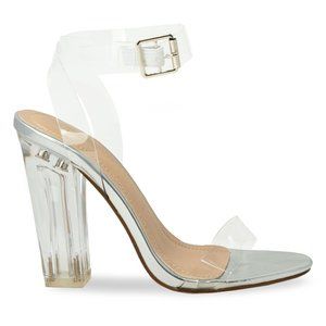 Women's Ankle Strap Stiletto Open Toe Sandals Sexy Triple Strappy High H…